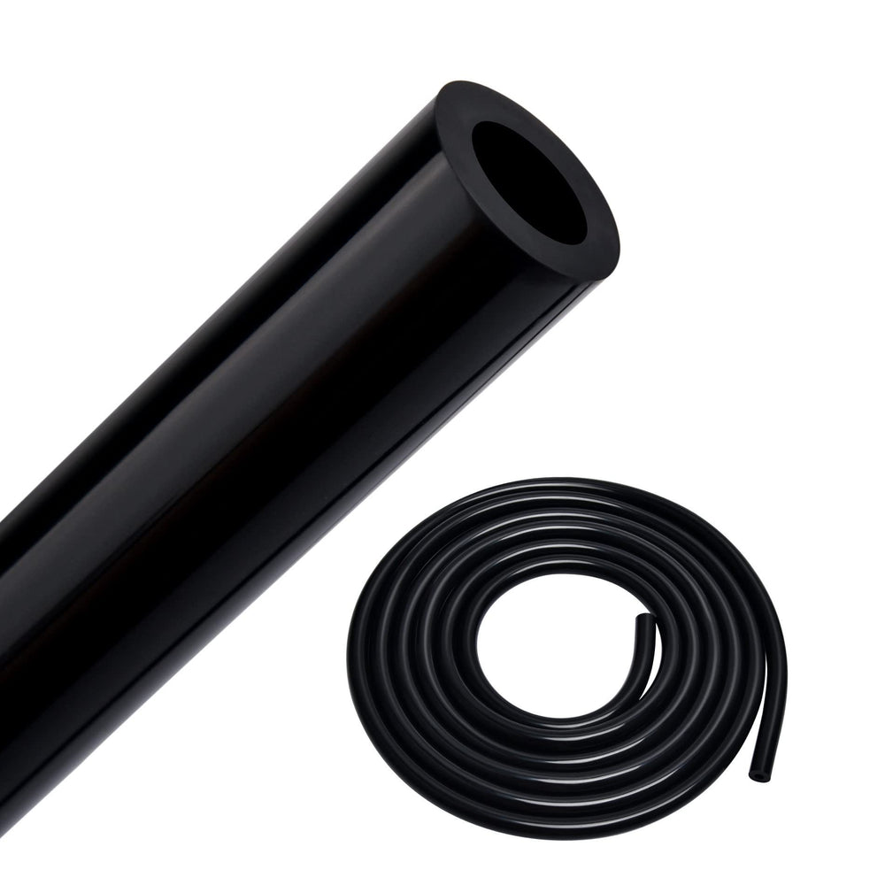 EVIL ENERGY front view of black 10ft silicone vacuum tubing showing packaging and length benefit