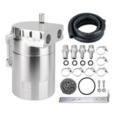 EVIL ENERGY front view catch can showing aluminum body and mounting bracket benefit: durable protection