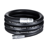 EVIL ENERGY front view of 1 inch 12ft hose showing full length and connectors, durable transfer benefit