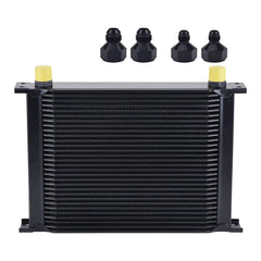 EVIL ENERGY front view of oil cooler showing compact black aluminum core and mounting points benefits improved cooling