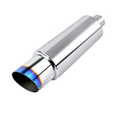 EVIL ENERGY front view polished muffler showing sleek finish and improved look