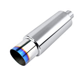 EVIL ENERGY polished muffler front view showing shape and finished look for visual upgrade