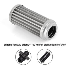 EVIL ENERGY element installed in fuel filter housing showing correct orientation and benefit