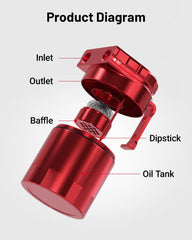 EVIL ENERGY internal baffle closeup highlighting separation surfaces and easy cleaning