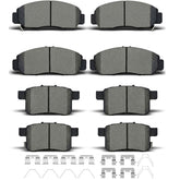 evkingauto packaging showing full front and rear brake pad kit and clips benefits clean replacement