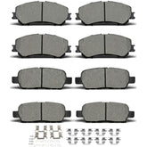 evkingauto front package view showing pads and clips for correct fit and cleaner braking