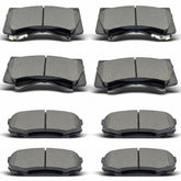 evkingauto front pads packaging showing full 8-piece kit and fitment benefits
