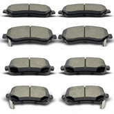evkingauto front pads packaging showing complete eight-piece kit and fitment details for easy selection