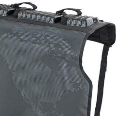 EVOC close-up of tarpaulin material highlighting durability and waterproofing
