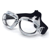 evomosa front view of goggles showing vintage pilot style and full-face coverage