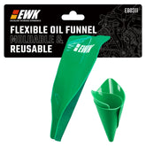 EWK front view of flexible oil funnel showing shape and size for easy storage