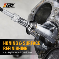 EWK hone adjustment wheel detail showing precise tension control benefit