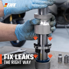 EWK plastic adapter ring detail cushioning seal during impact, prevents rubber abrasion