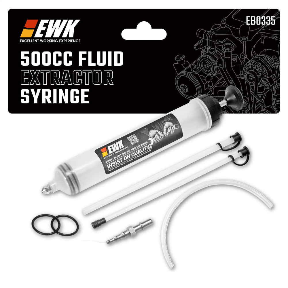 EWK syringe front view showing compact design and easy handling benefit