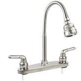 EXCELFU faucet front view showing sleek black finish and compact footprint
