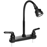 EXCELFU front view of black RV faucet showing compact design and easy reach
