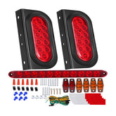 EXERAUO front view of oval LED lights showing bright red lens and mounting bracket benefit