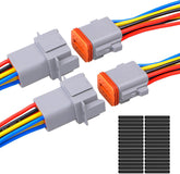 Exqutoo front view of 8-pin DT connector showing snap-on housing and reliable seal