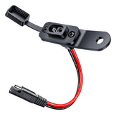 EXTRACTME front-mounted SAE port showing clean external charging access and convenience