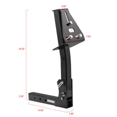 Extreme Max carrier folded down from hitch showing tailgate access benefit during use