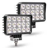EXZEIT front view of 6-inch work light showing lens and housing, clear field illumination