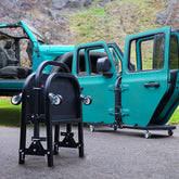 EZ4X4 front view open cart showing secure door storage and easy transport