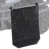 EZAPEX front view of black trash sack showing universal fit and tidy storage benefit