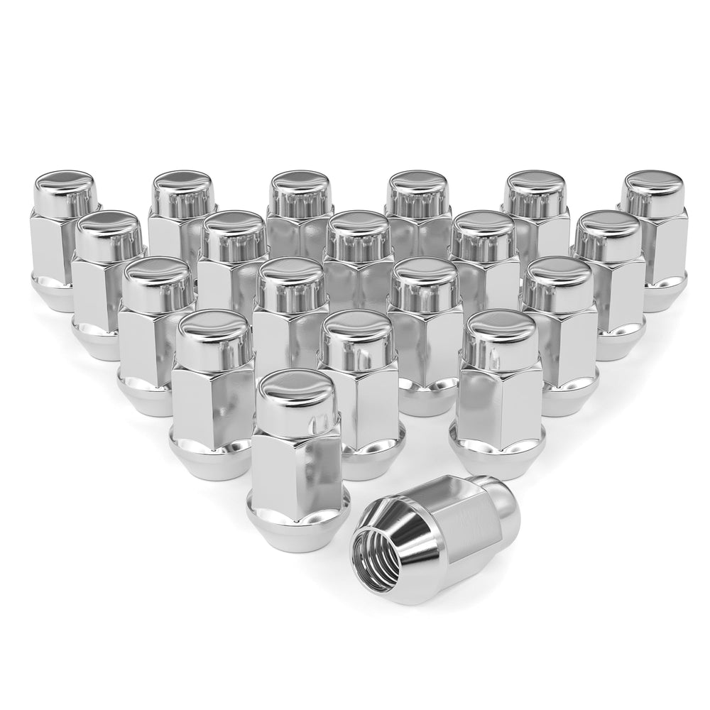 EZISOE front view chrome lug nut set showing OEM look and shine