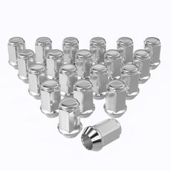 EZISOE chrome lug nuts front view showing polished finish and set of 20 for attractive wheels