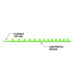 EZRED rail bent around curved surface demonstrating flexibility and adaptable placement benefit