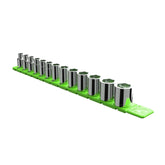 EZRED FSR14-G front view showing green magnetic socket rail and neat socket organization benefit