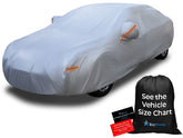 EzyShade full-car cover fitted front view protects paint and keeps vehicle dry