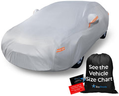 EzyShade cover front packaging showing fit guidance and benefit of correct sizing