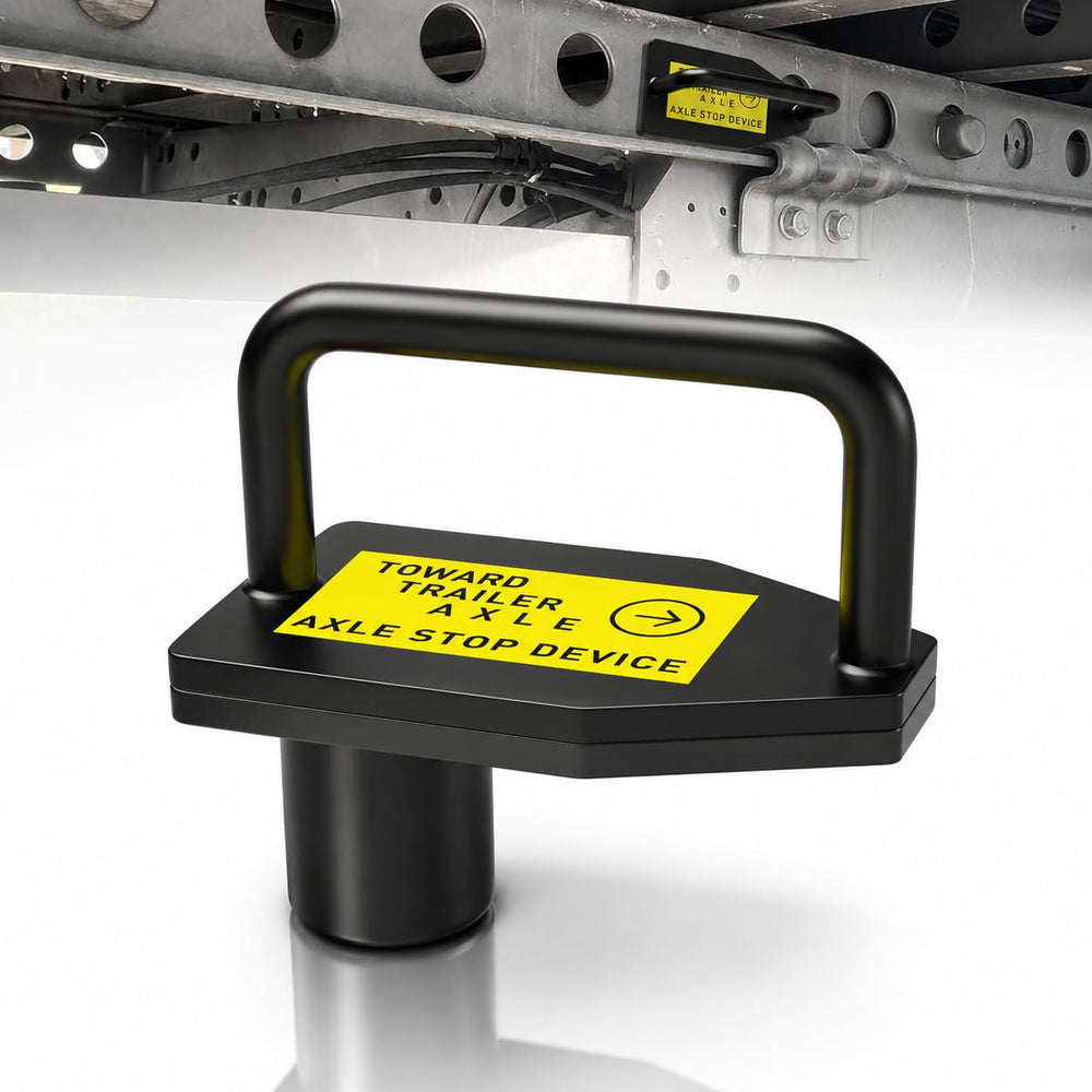 Fadachai front view of trailer stopper showing compact heavy-duty design and quick use benefit