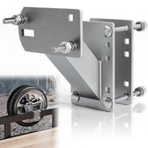 Fadachai spare tire carrier front view showing polished stainless finish and secure fit