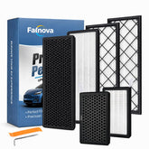Falnova front packaging showing the Model Y 6-pack kit and clear contents benefit