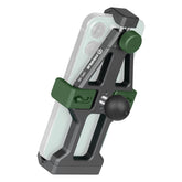 FANAUE front view of aluminum phone holder showing sturdy clamp benefit