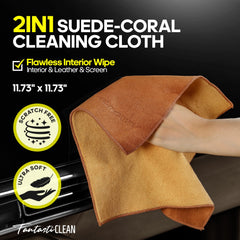 Fantasticlean close-up of leather brush protecting leather surfaces from scratches