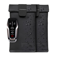 Faraday Defense front view of black key fob jacket showing protective shell and compact profile