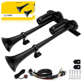 FARBIN dual trumpet front view showing strong visual presence and easy mounting