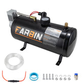 FARBIN front view of air tank and compressor showing compact kit and quick install benefit