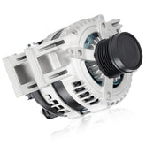 Farrme alternator front angle showing full housing and fitment benefit