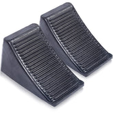 Fasmov front view of two chocks showing compact durable design and ready storage benefit