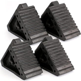 Fasmov front view of four chocks showing compact pack and benefit of ready storage