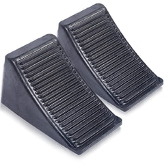 Fasmov front view of two chocks showing compact durable design and ready storage benefit