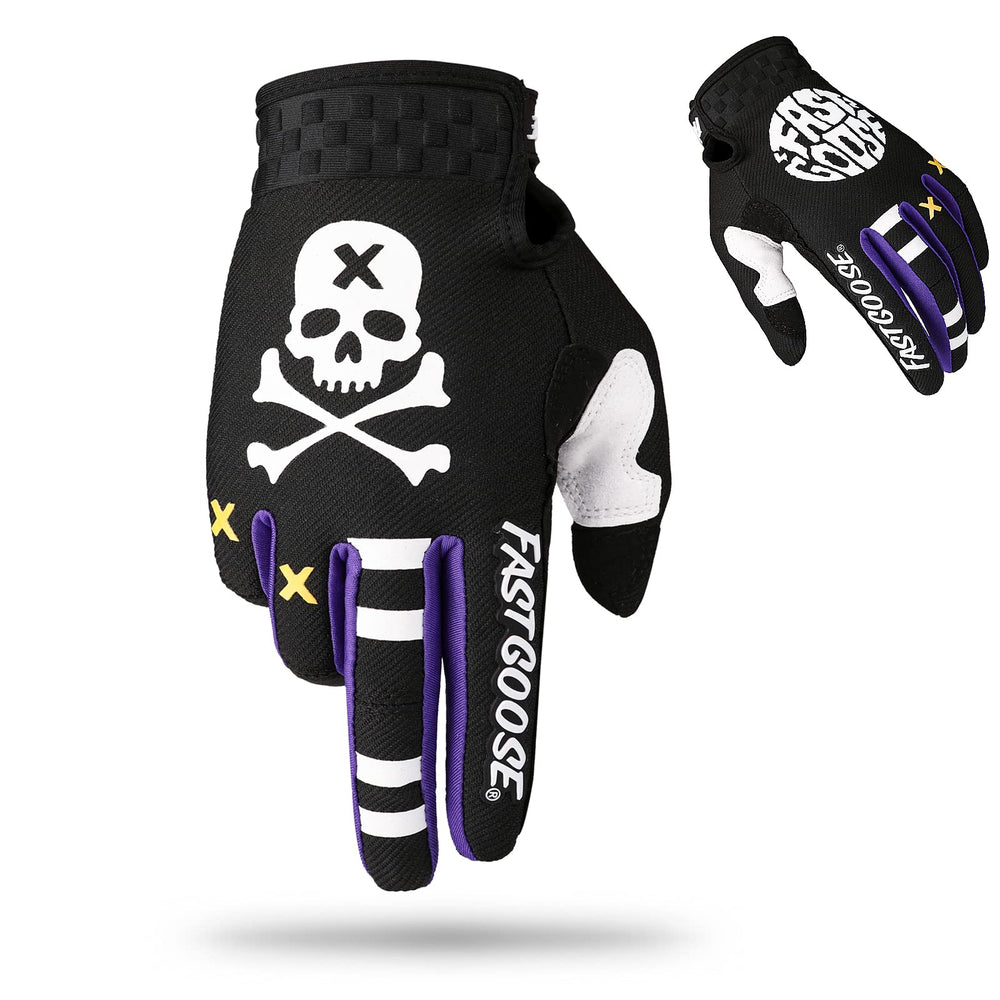 FASTGOOSE front view of black glove showing design and fit for control