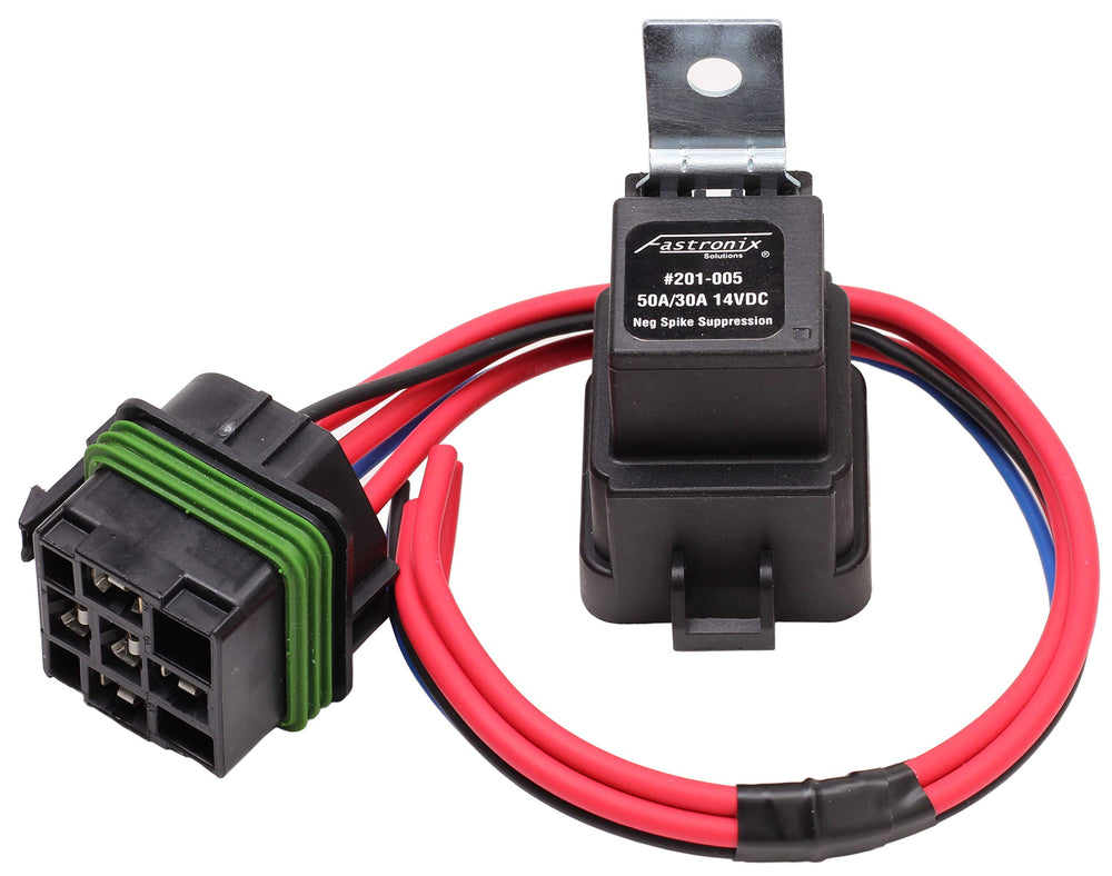 Fastronix front view of packaged relay kit showing sealed socket and label, ensures durable protection