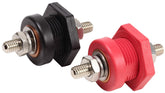 Fastronix front view thru-panel terminal showing stud and flange, clear connection point