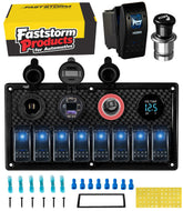 FASTSTORM front panel overview showing all eight switches and ports for easy control