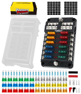 FASTSTORM fuse block front view showing 12 fuse slots and labeling for quick installation